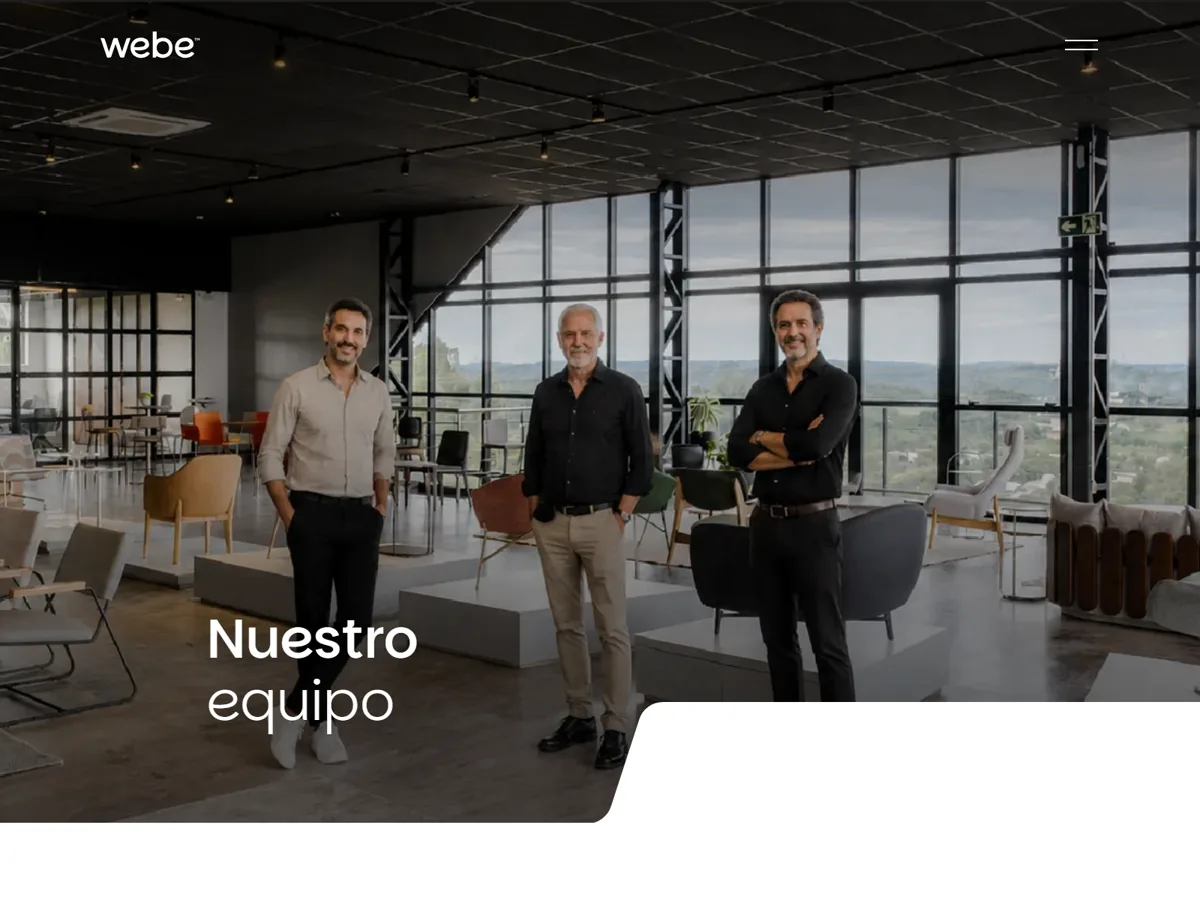 WEBE - Página de equipo de la empresa de mobiliario de oficinas
